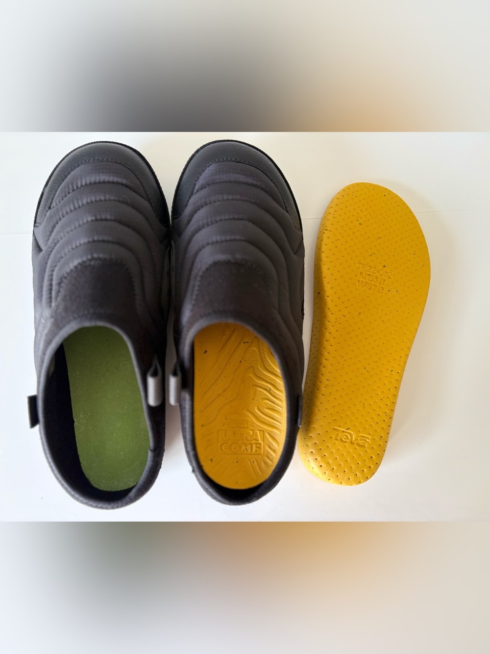 Teva ReEmber Moc Black Slip On Shoes Men’s 6 Women’s 8 Quilted - Picture 7 of 8